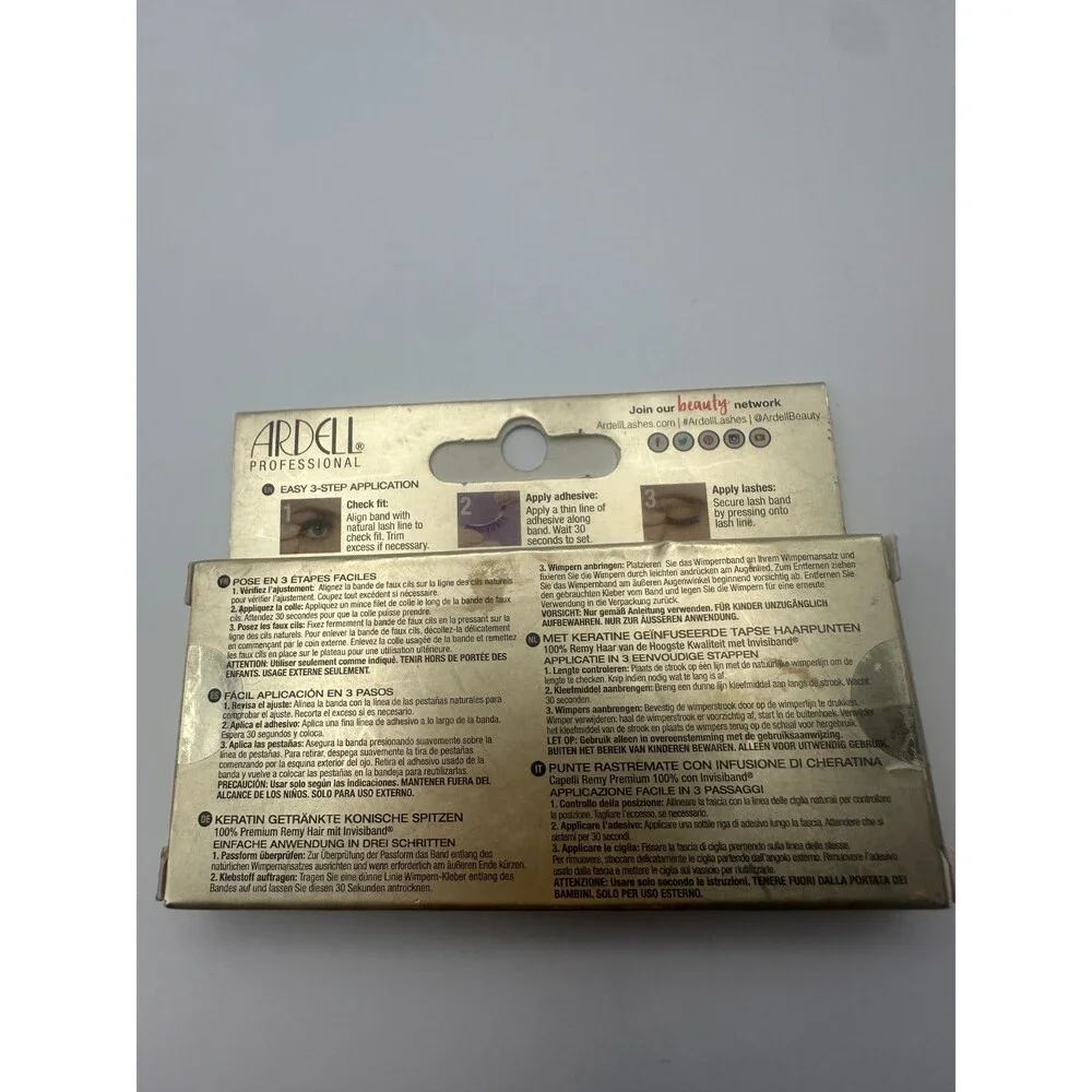 ARDELL PROFESSIONAL REMY LASHES 100% Premium Remy Hair W/Invisiband #776 BLACK